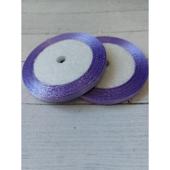 Лента атласная однотонная 0,6 см*25 ярдов цв. светло-фиолетовый 21, цена за катушку